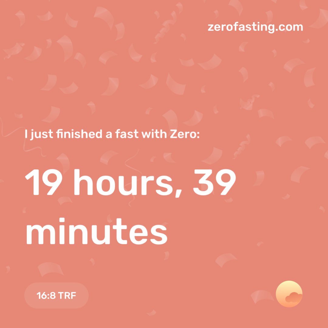 jspascual0620's tweet photo. Just finished a 16:8 TRF fast with Zero, check it out! #FastWithZero ⁦@zerofasting⁩
https://t.co/uutoc25S4r https://t.co/mPwsLyHw7a