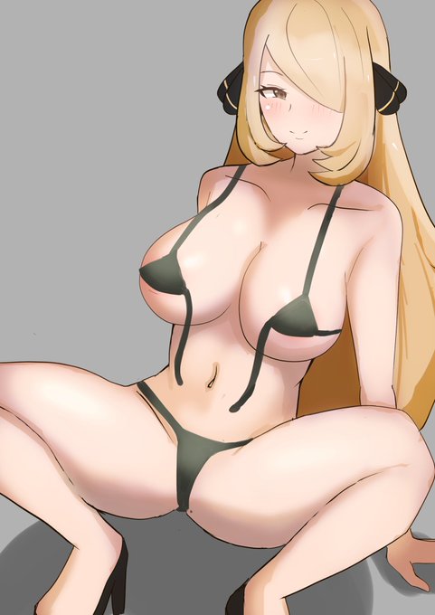 🔞お題箱より
マイクロビキニでエロ蹲踞ポーズするシロナさん 