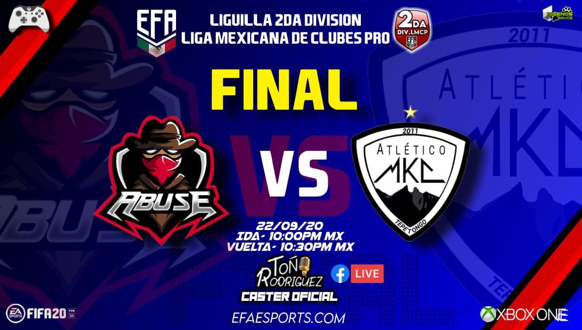 AtleticoMKC's tweet photo. Vamos por ese campeonato 🏆

Gran final EFA
Atlético MKC vs Abuse Gaming

Transmisión 10:00 pm por https://t.co/gY7CdH8ayi

De la M toda la vida 🏴🏳️ https://t.co/WUIGYNQO9b