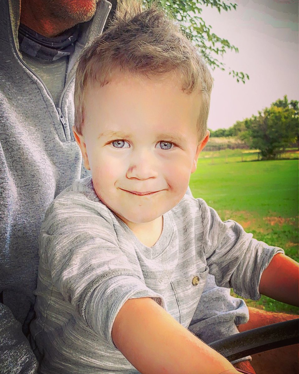 Tractor rides with Grandpa at the farm.  #sutterhayes #fall #farm #firstdayoffall #grandpashouse #grandpasboy