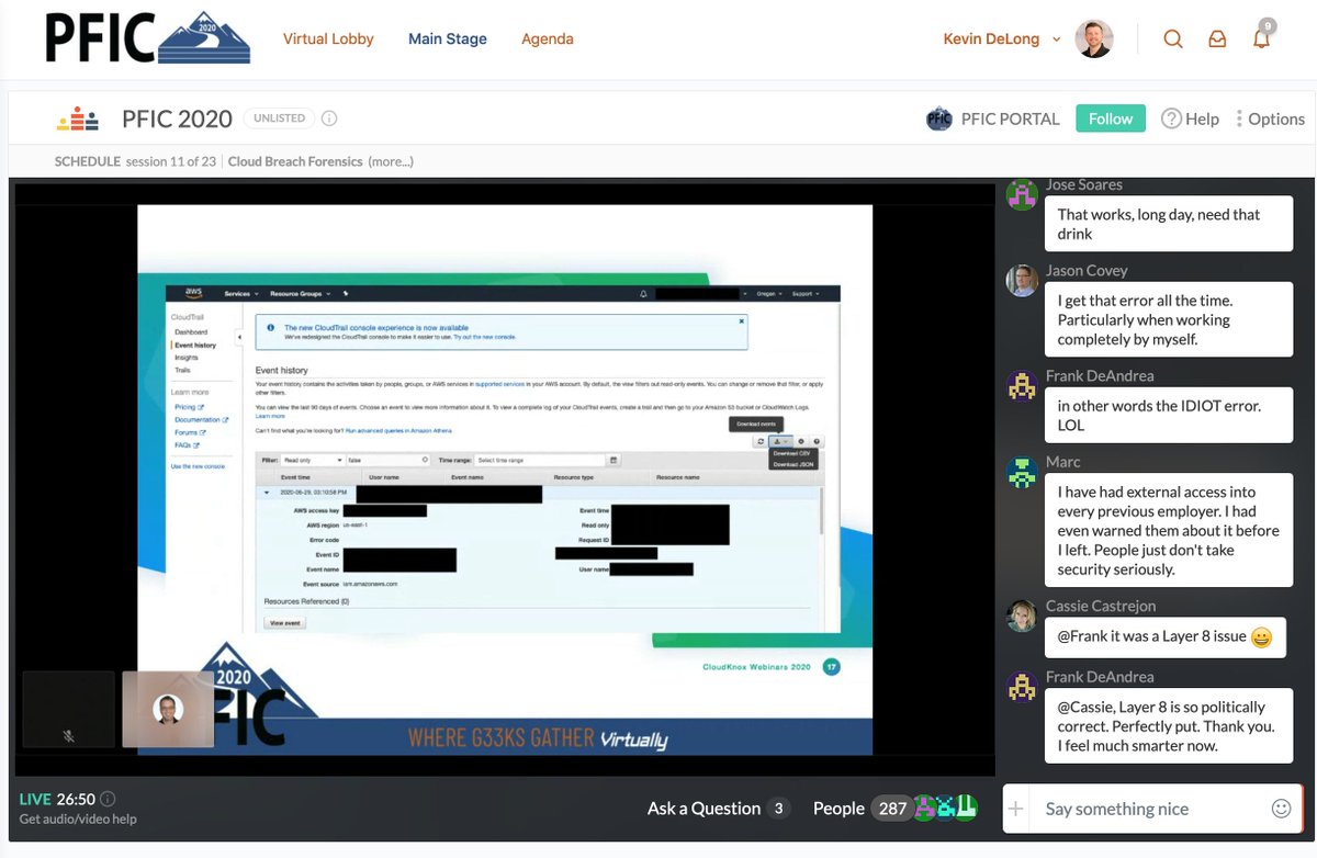 Kevin DeLong (@kevindelong) on Twitter photo <a href="/MikeRaggo/">Michael Raggo</a> was just talking during the #PFIC2020 virtual conference.  Cloud Breach Forensics...  awesome presentation! #DFIR #cybersecurity #legaltech <a href="/MikeRaggo/">Michael Raggo</a> was just talking during the #PFIC2020 virtual conference.  Cloud Breach Forensics...  awesome presentation! #DFIR #cybersecurity #legaltech