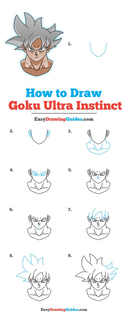 How to draw GOKU (Dragonball) step by step, EASY 