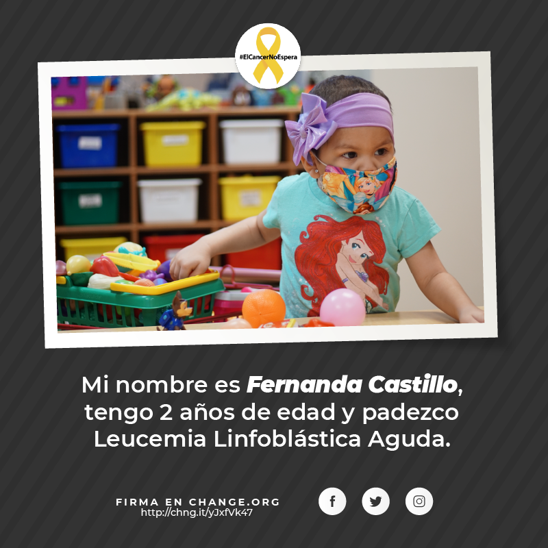 no_espera's tweet photo. Fernanda actualmente recibe #quimioterapias, este proceso es muy pesado tanto como para ella como para sus padres pues tienen que dejar su pueblo para llevarla a la ciudad. Ayuda a que las quimios de Fernanda no se detengan, firma ahora: https://t.co/3fqjgBWjsj
#ElCancerNoEspera https://t.co/Ex3jHdU28X