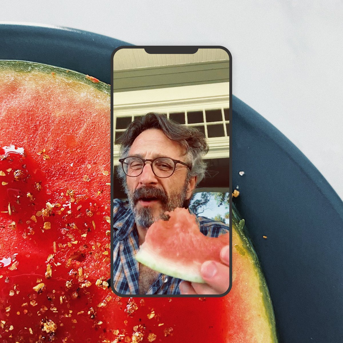 The internet has been trying to convince <a href="/marcmaron/">Marc Maron</a> to put #Tajin on his watermelon on every single one of his livestreams... and I am all for it. Do it up! ❤️🍉 instagram.com/p/CFdBCZ8BbOf/…