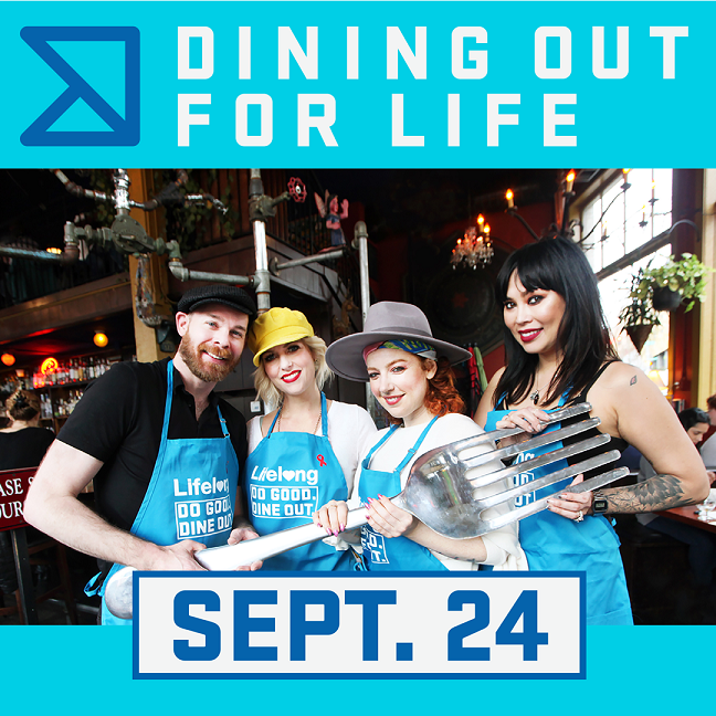 HeavyRestaurant's tweet photo. EAT. DRINK. GIVE. on September 24th! Dine at Barrio, Fiasco or Pablo and mention you are 'Dining Out For Life'. We’ll donate 10% of your spend to @LifelongWA. #DOFLSeattle #IGiveAFork https://t.co/Rt7vWCJboB