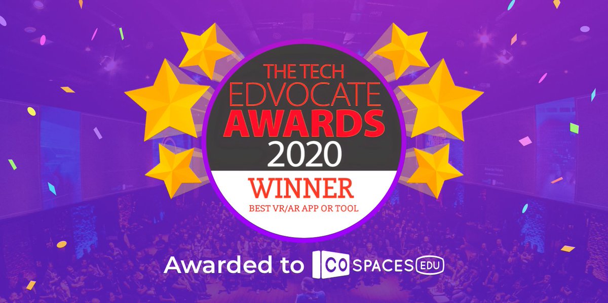 Delightex_Edu's tweet photo. #CoSpacesEdu is proud to be a winner of the Tech Edvocate Awards 2020 for the Best #VR #AR app or tool! 🏆 #TechEdvocate #EdTech #EdTechApps #EdTechTeachers #ARVRinEdu #VRinEdu https://t.co/lCuLEO6TcS
