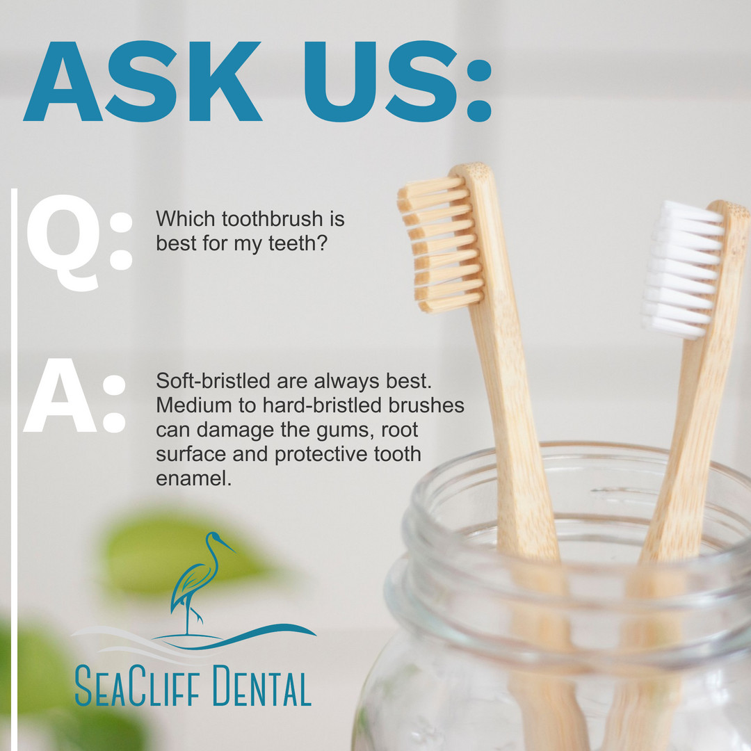 SeaCliffSF's tweet photo. Did you know aggressive brushing can damage your gums? We all want pearly white teeth, but make sure to use a soft-bristled brush to protect your gums too. #besttoothbrush #protectyourgums #bestsmile #smileteam #SeaCliffDentalSF https://t.co/OP0aTeKEQv