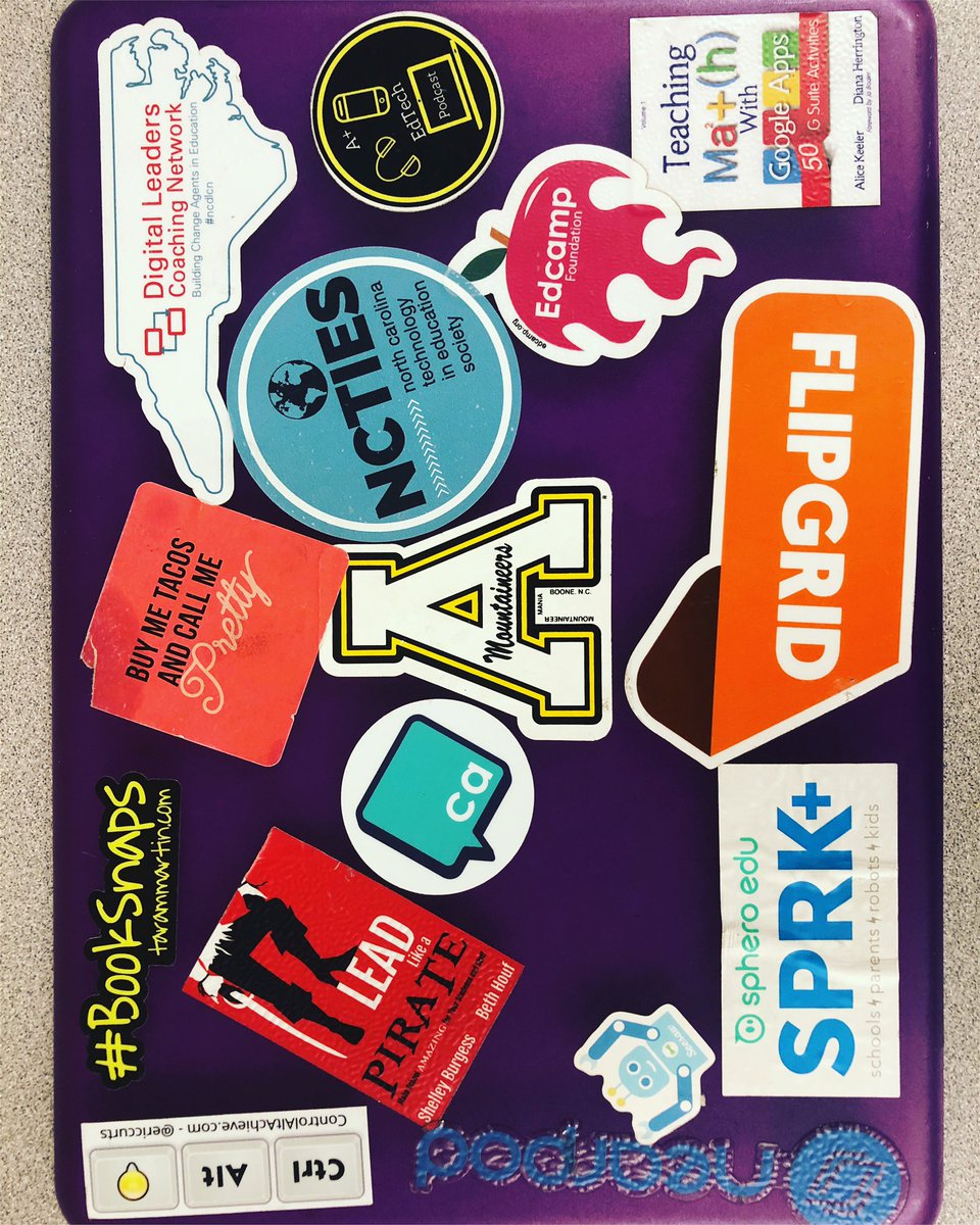 MarshaSirkin's tweet photo. Dilemma of the day.....when your computer bites the dust...you get a new laptop and have to say goodbye to your stickers....@burgessdave @burgess_shelley @BethHouf @ericcurts @alicekeeler #booksnaps #tlap #flipgrid #appnation #ncdlcn #ctrlaltachieve #aplusedtech #nearpod #ncties https://t.co/fgR58fhRT1