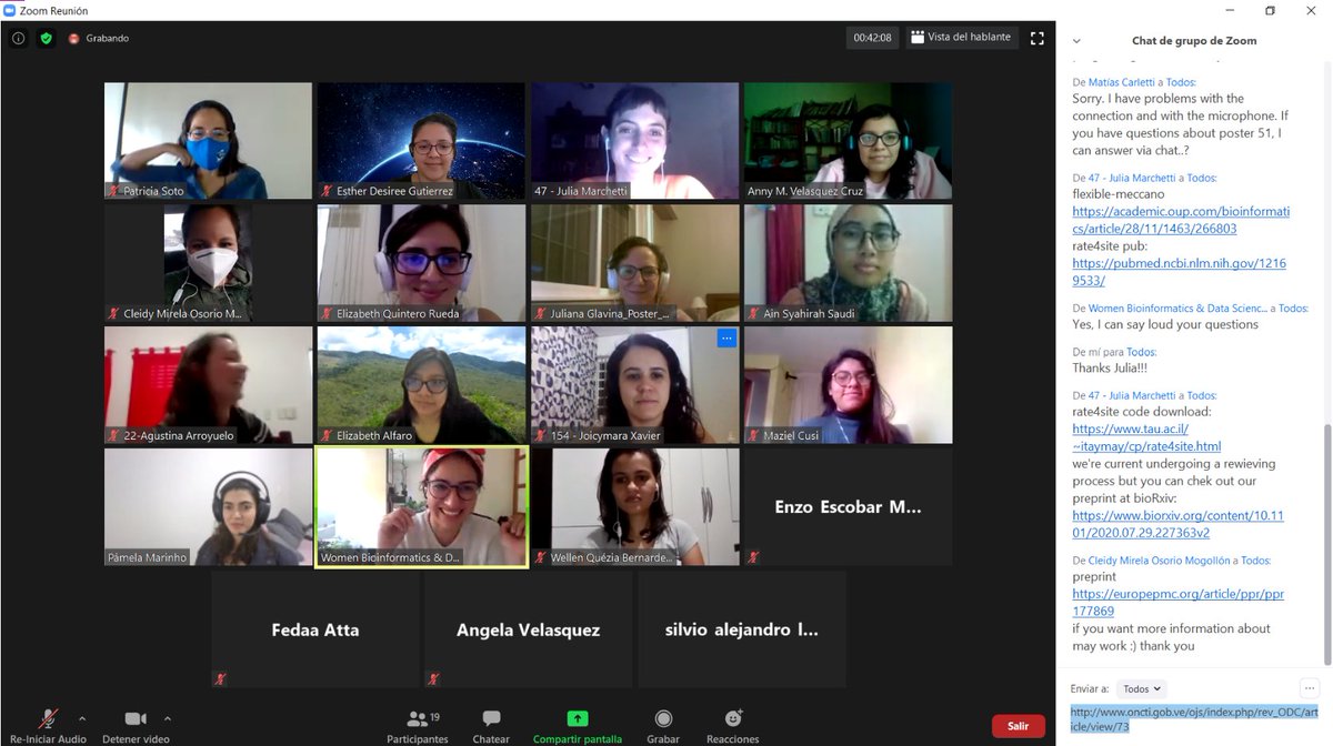 twister_des's tweet photo. Venezuela and Ecuador present on the "1st Congress of Women in Bioinformatics and Data Science Latin America"  #VirtualPostersSession of the  #1WBDS_LA https://t.co/7cgfGCcOwx