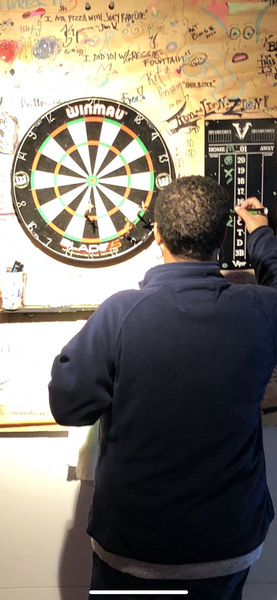awryone's tweet photo. @TedLasso Listening to your mix. Biz blastin’, wife winning. #ThrowDartsTuesday. https://t.co/VnR14vtb0b