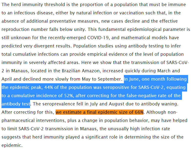Manaus, Brazil:66% https://www.medrxiv.org/content/10.1101/2020.09.16.20194787v1.full