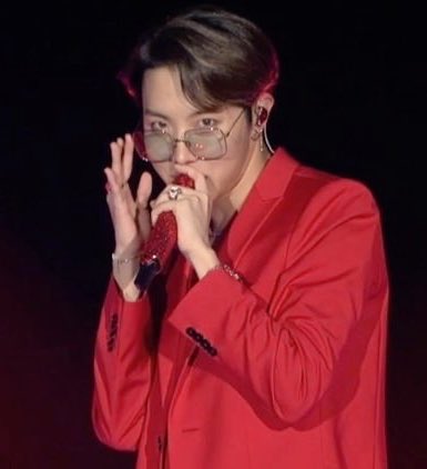 𝔼𝕞𝕓𝕖𝕣 on X: JHope in red suit for Just Dance! He look so good in red!  #SpeakYourselfTourFinal @BTS_twt  / X