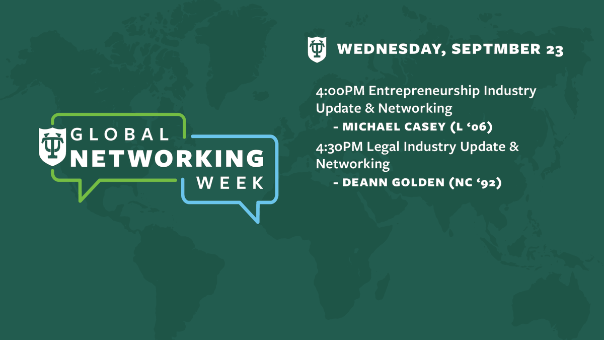 tulanealumni's tweet photo. Sharing A Wealth of Knowledge
We have a great lineup of industry-specific discussions for Global Networking Week. Download the Whova app, so you don't miss out on any conversation. Check out the link below for more info on our speakers.
#TUConnect
🔗: https://t.co/jRx9k0SKQd https://t.co/Wkwvjsdygr