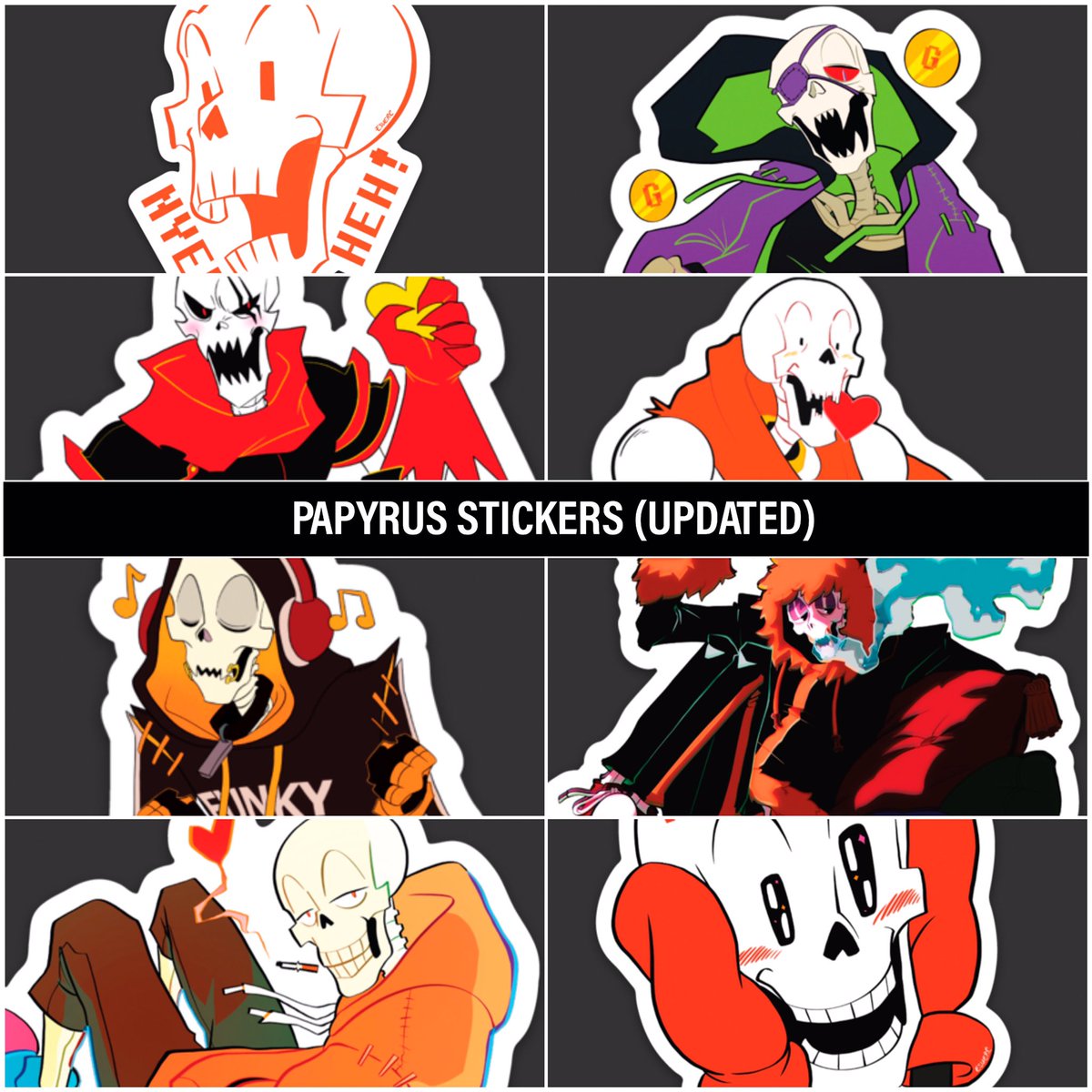 My new Undertale AU sticker designs are now available! Holographic stickers are restocked, as well as older designs!
New designs available! International orders OK!
#undertaleAU

SHOP: https://t.co/An36tYMzUC 