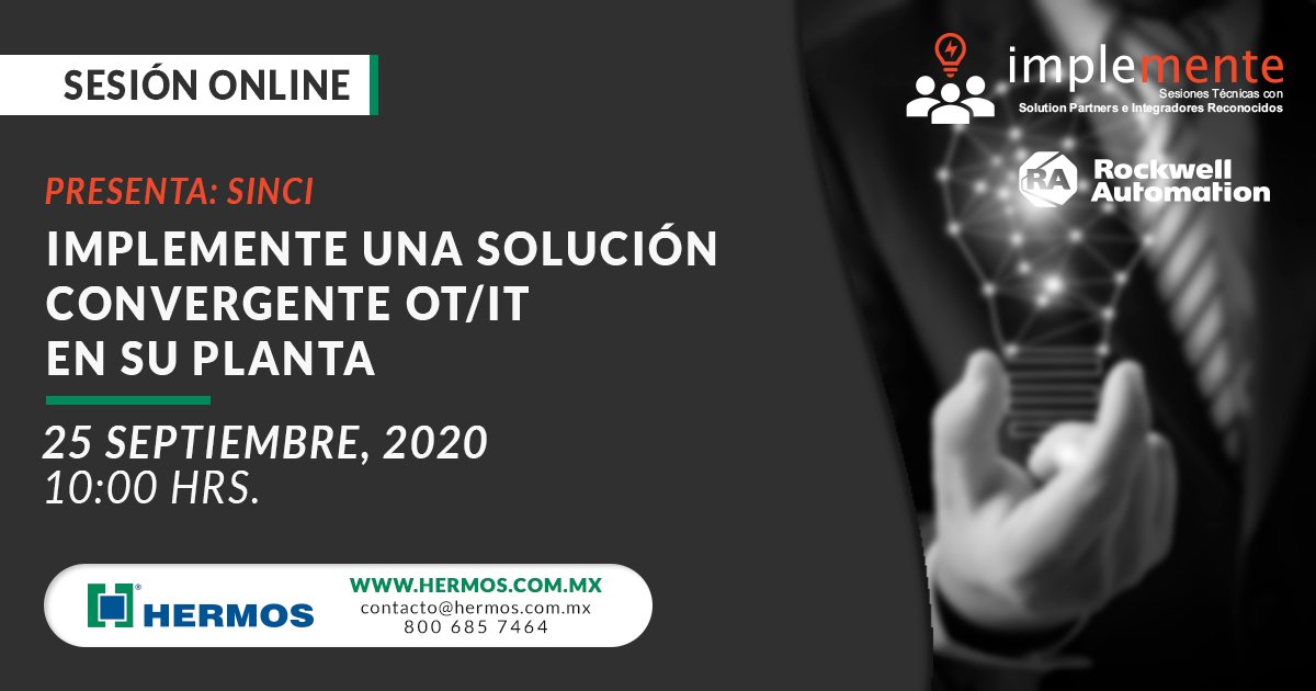 HermosMX's tweet image. #implemente |  ✅ ¡SINCI, Solution Partner de Rockwell Automation, será el encargado de abrir nuestras sesiones técnicas implemente! 
🔴 Toda su experiencia hasta su planta. 

⏱ Viernes, 10:00 a.m. 
➡️ Regístrate SIN COSTO: bit.ly/implemente25. 

(*Para Usuarios Finales)