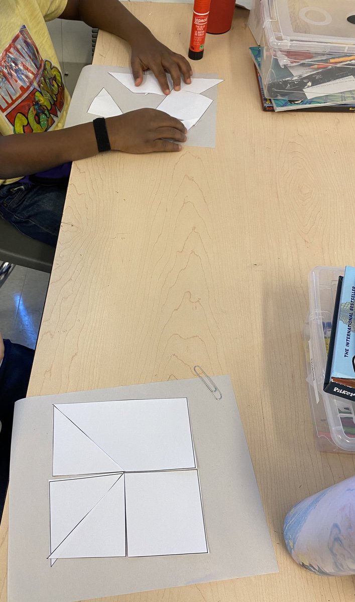 Broken Shapes! In math Ss first worked on putting together broken squares independently and then broken circles in small groups. We discussed the importance of working together, supporting our peers with kind words and helping each other in a safe way.