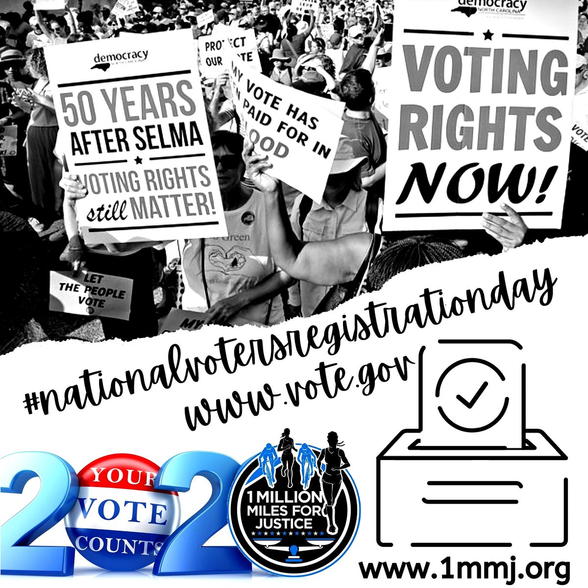 CivilRightsRS's tweet photo. Today is #nationalvoterregistrationday The CRRS is continuing the fight against racial inequalities, social injustices &amp; voter suppression. Your voice and vote matter! Election day is Nov 3rd. See you at the polls. https://t.co/DBpsWHuYIh https://t.co/5lVlLZau78 https://t.co/wGp5yngTCB
