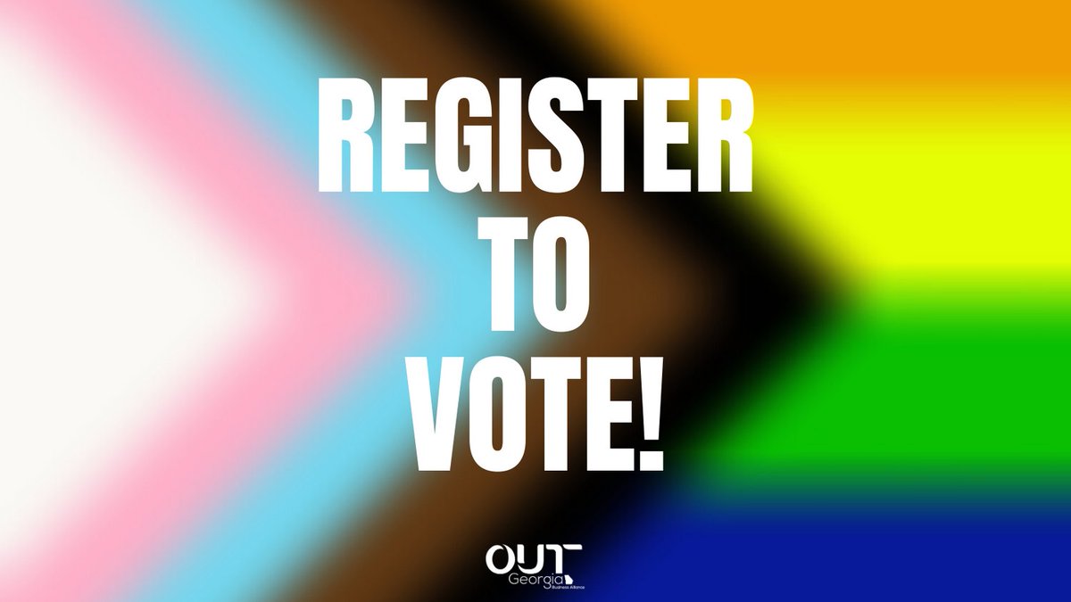 DID YOU KNOW: 1 in 5 #LGBTQ+ people isn't registered to vote...Let's FIX this as we ring in National Voter Registration Day! govotega.org/pledge-vote/

#OUTGeorgia #PrideatthePolls #ComeOutAndVote #LGBTQVote #LGBTQBusiness #LGBTQLeadership #OUTandProud #YourVoiceCounts