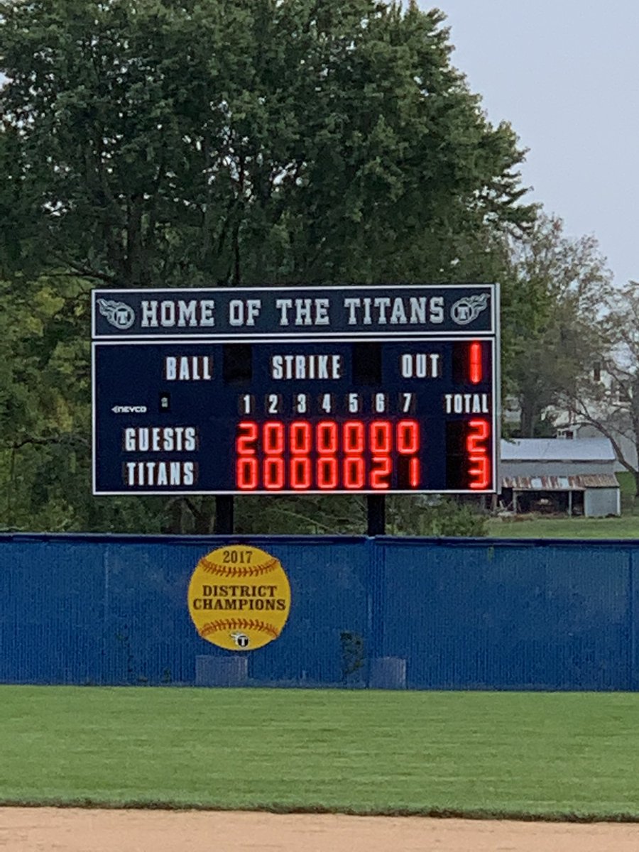 Titans with the walkoff win in bottom of 7th against Blue Springs.