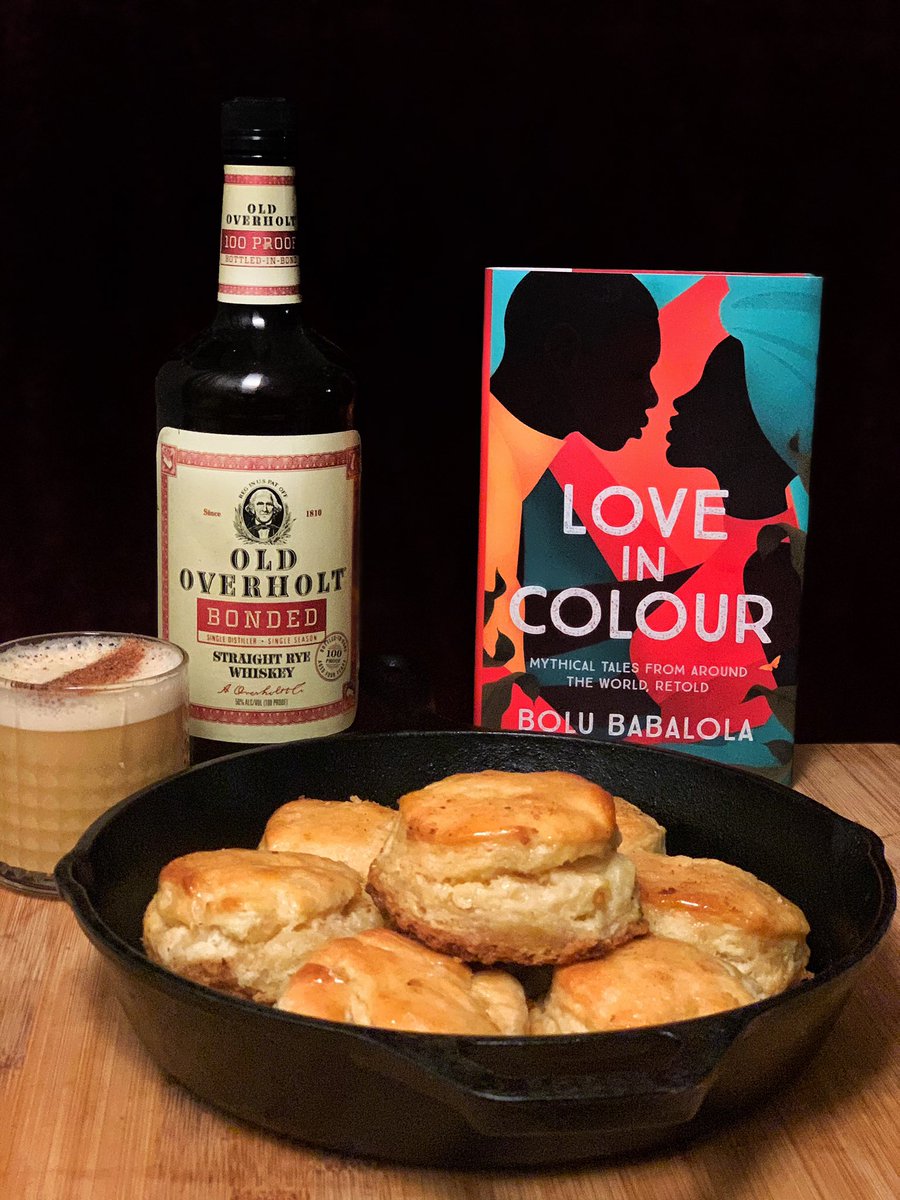 celebrating the start of hot girl fall with an ode to a true mock neck sweater icon & romcomconnoisseur my beautiful cousin  @BeeBabs and her wonderful book LOVE IN COLOUR also a well rounded meal of honey butter biscuits and old overholt cider flip cocktail  #humblebragdiet