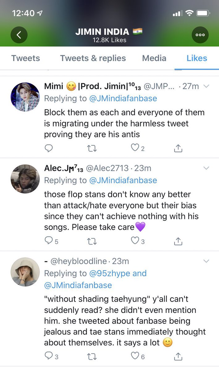 next we have @/JMindiafanbase liking shady tweets about taehyung and also tweeting this