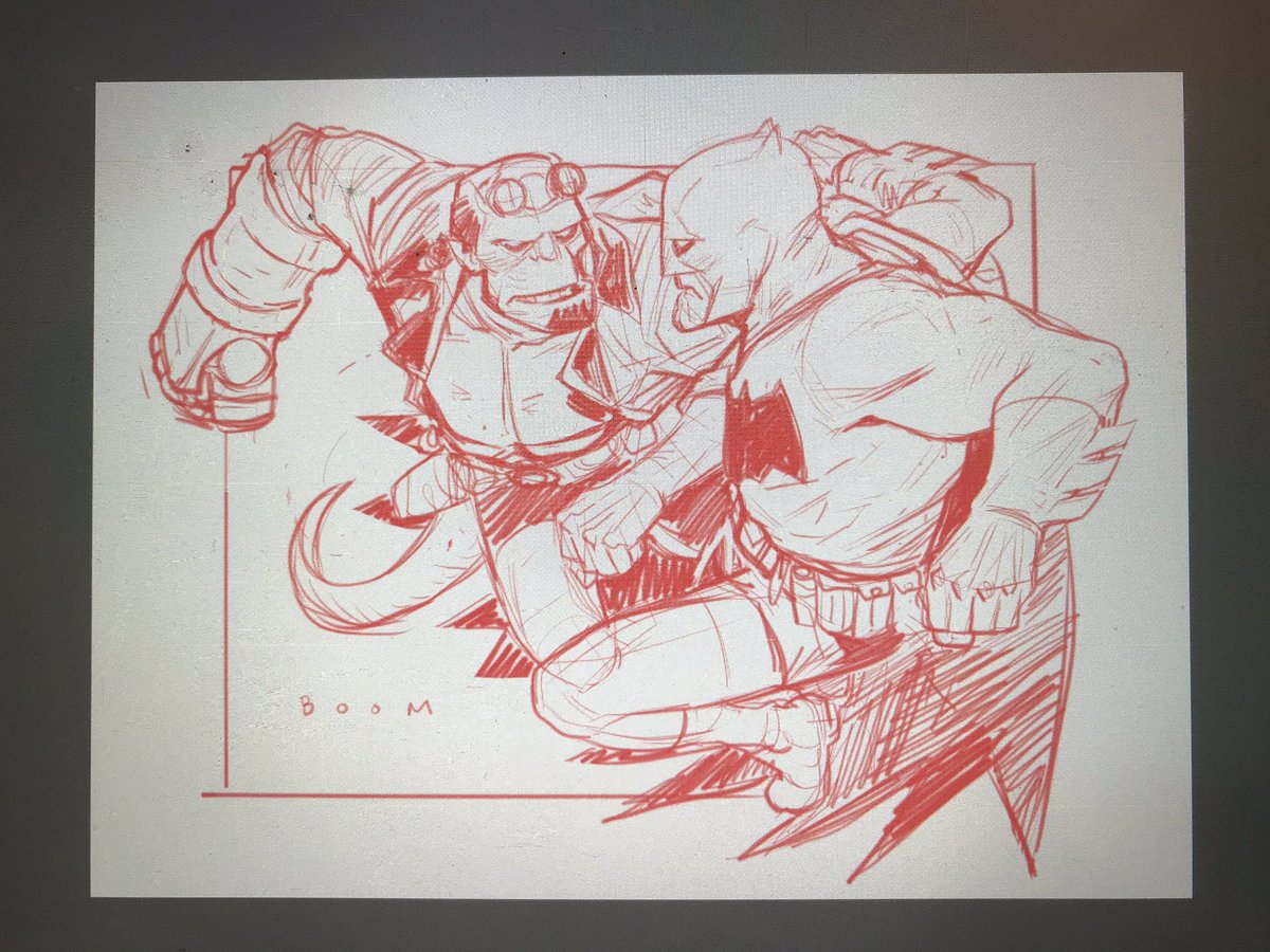 #hellboy vs #batman #darkknightreturns #wip #dccomics #darkhorsecomics #wip