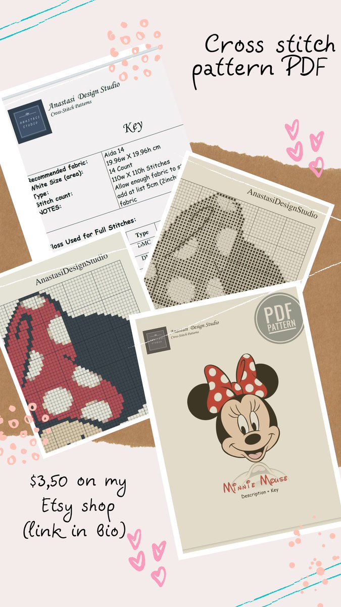 Cross stitch pattern PDF 'Minnie Mouse'
$3,50
You can buy it on my Etsy shop 🛍️
Link in bio ⬆️😉
#crossstitch #crossstitchpatternpdf #crossstitchpattern #minniemouse #minniemousecrossstitch #disneycrossstitch #embroidery #embroiderycrossstitch