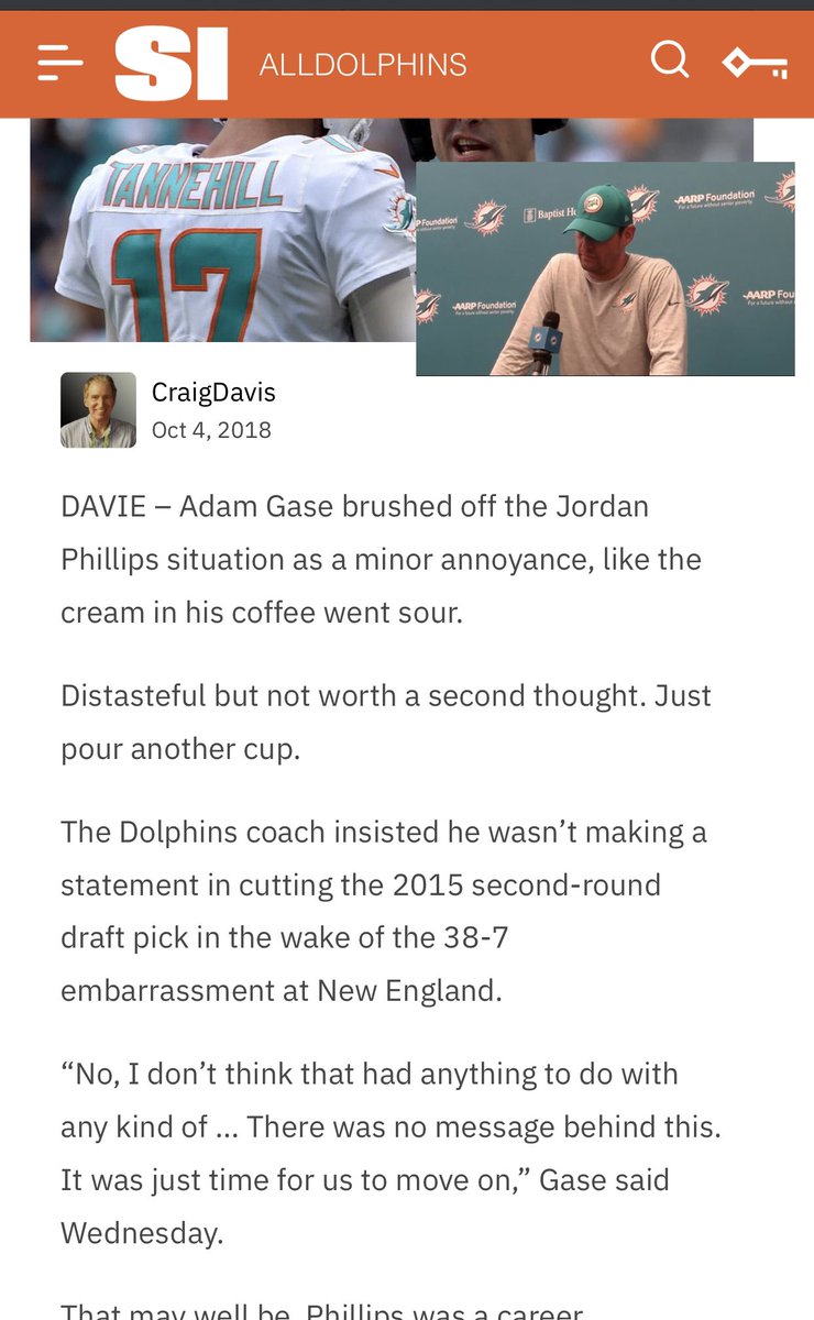 Oct 2018... Adam Gase prematurely cuts 2nd Round Pick Jordan Phillips. Why? Because Adam Gase had a personal vendetta with him.
