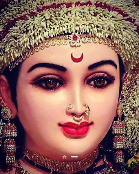 Nose pin / Nathni "Tarakanti tiraskari nasabharana bhasura" This verse from Lalitha Sahasranamam explains she is adorned with a nasal ornament set with a jewel that excels the brilliance of the planet Venus.