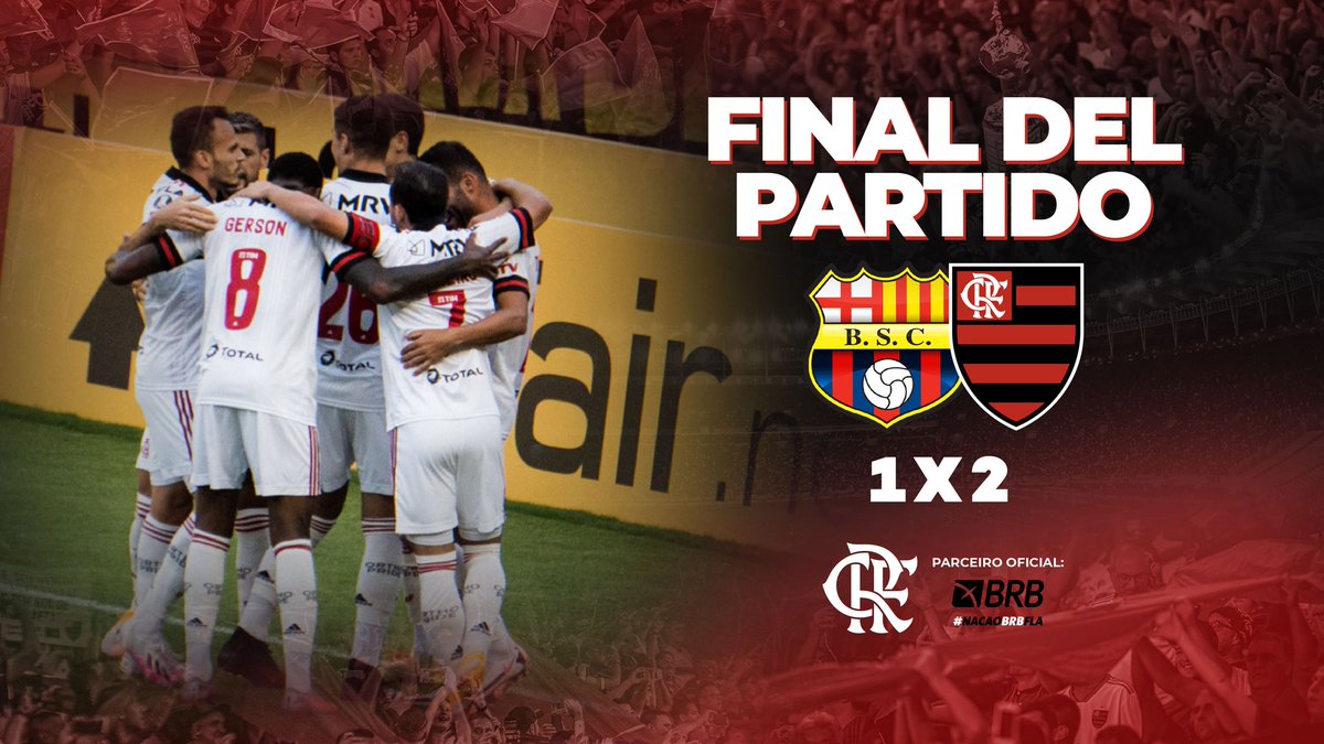 Flamengo_es's tweet photo. ¡Acabó el partido! Importante victoria frente al Barcelona de Guayaquil por 1-2 en la fase de grupos de la Libertadores 👏

#BARxFLA #FlaEspañol https://t.co/e3up6Zxal2