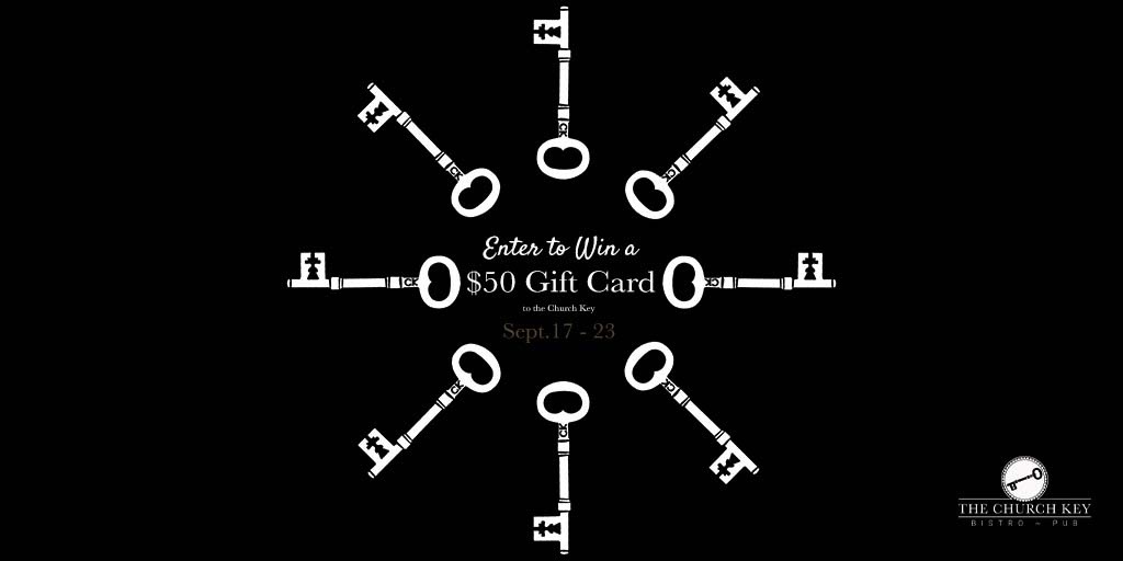 🚨LAST CHANCE TO ENTER🚨

THE PRIZE: $50 gift card to the Church Key 

HOW TO ENTER:
1. Follow @churchkeybistro
2. Like this post 

Contest ends Wed, Sept. 23rd at midnight. 1 winner will be announced on Thur, Sept. 24th. Good luck!

#giveaway #giftcard #ldnontario #lndont