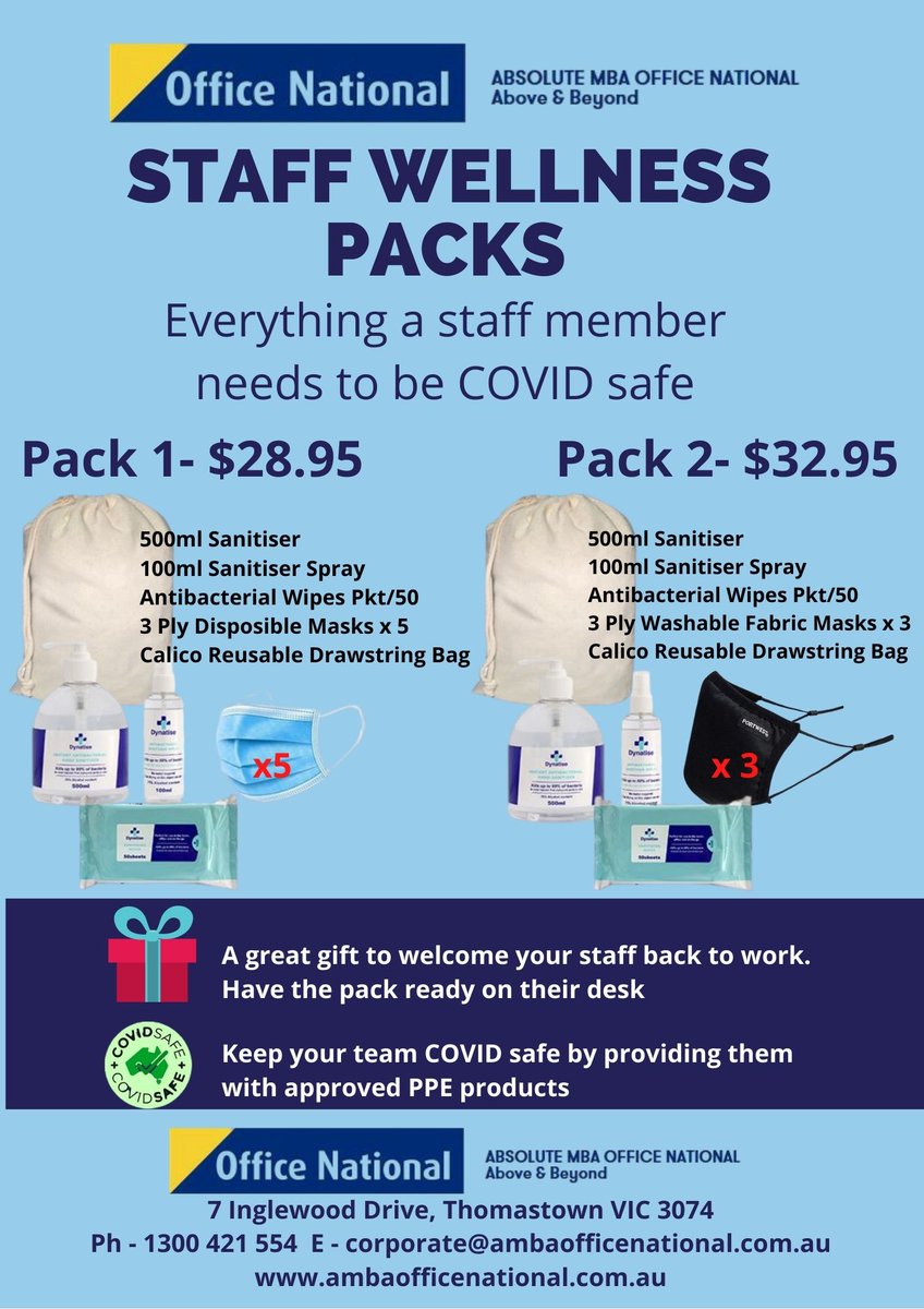 Absolute_MBA's tweet image. Staff Wellness Packs - the perfect Return to Work Pack - mailchi.mp/ambaofficenati…