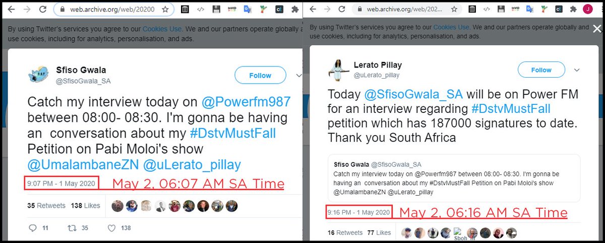 Gwala was kind enough to appear on a  @Powerfm987 show on 2 May 2020. During the interview he made several statements that could be linked to earlier tweets by  @uLerato_pillay. These are detailed in the piece. https://omny.fm/shows/power-podcasts/complains-and-frustrations-about-dstv-being-too-ex