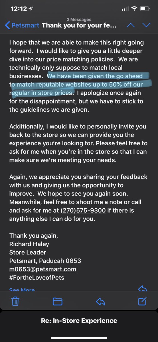 wicked_fancy's tweet photo. @UrServiceBlows  @PetSmart they are horrible..I’ve been dealing with a lying manager and district leader now for a few months..because no one over them has even gotten in touch with me. Love how they added or changed company policy on their on.... proof https://t.co/olWsY7FVj8
