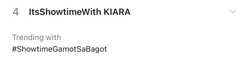 Maraming Salamat for tweeting ItsShowtimeWith KIARA!
 
Tweet din kayo ng #ShowtimeGamotSaBagot