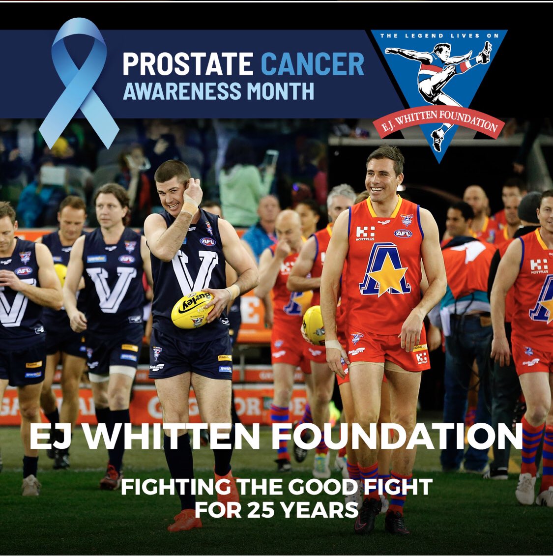 September is prostate cancer awareness month. This year we haven’t been able to promote awareness through our Legends Game. Please spread the word #TimetoTest.  If tested &amp; treated early there is a 98% chance of survival from prostate cancer If not tested only 26% survival rate!