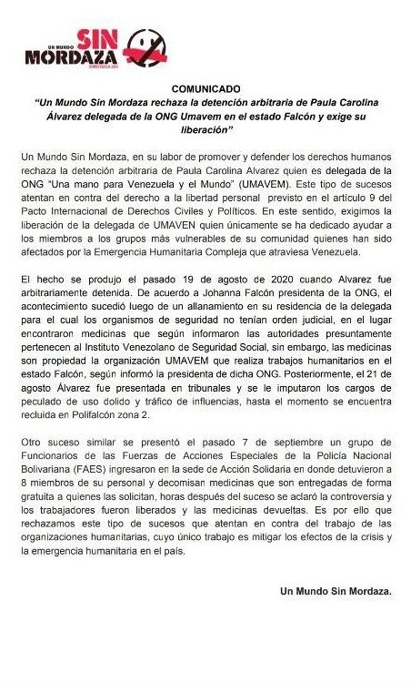 mantonieta50's tweet photo. Paula durante mucho tiempo trabaja por el bienestar ciudadano ayudando a personas que más lo necesitan y a los más pequeños de la casa con la fundación @UmavemOrg. Hoy ella se encuentra detenida injustamente #LiberenAPaula

#Meseve #FFMVenezuela https://t.co/cagaIfFAWz