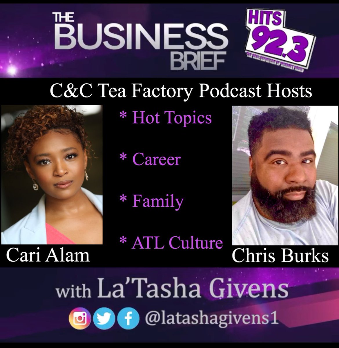 LaTashaGivens1's tweet photo. Tune in Wednesday on @TheBizBrief on @hits923atl we have another great show planned for you!! @Cebonthago https://t.co/5XOtjQi1Zh