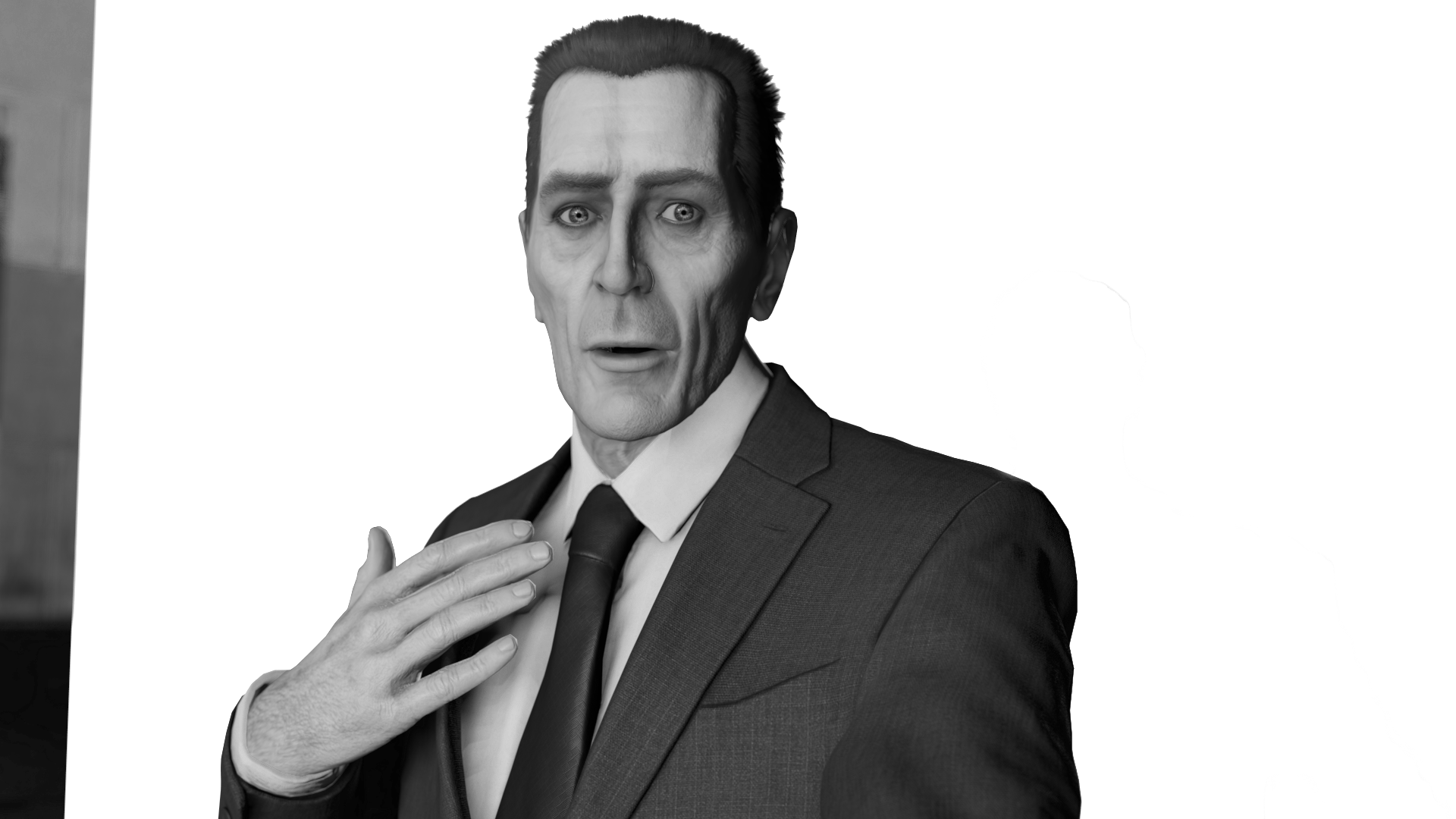Fish 🎣 on X: half life except gman has a mullet .png / X, gman