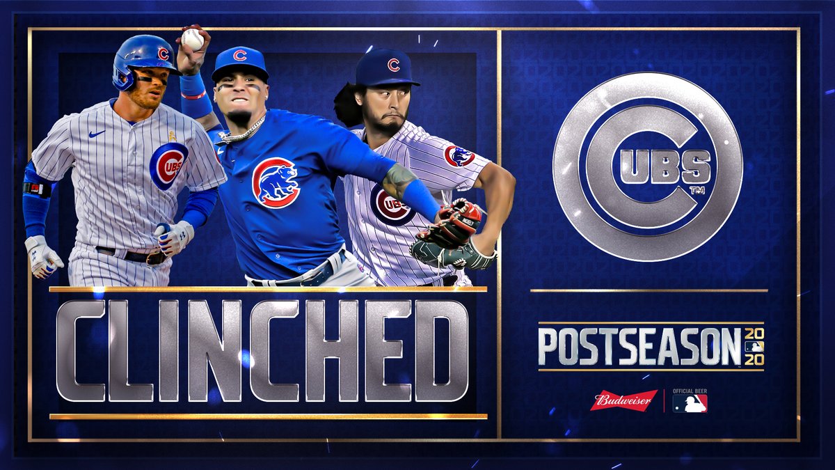 MLB's tweet photo. The @Cubs are headed to the postseason! #CLINCHED https://t.co/lUieumsZAj