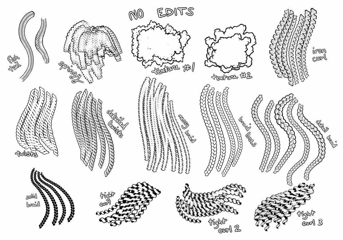 TORIPNG's tweet image. Hair linework brushes! Braids, twists, and more! ✨⚡️⭐️ I worked quite a few hours on this set of brushes for @Procreate. I'm in love with the brush editor!! Get the full set here at my Gumroad: gumroad.com/toripng#OeOuD