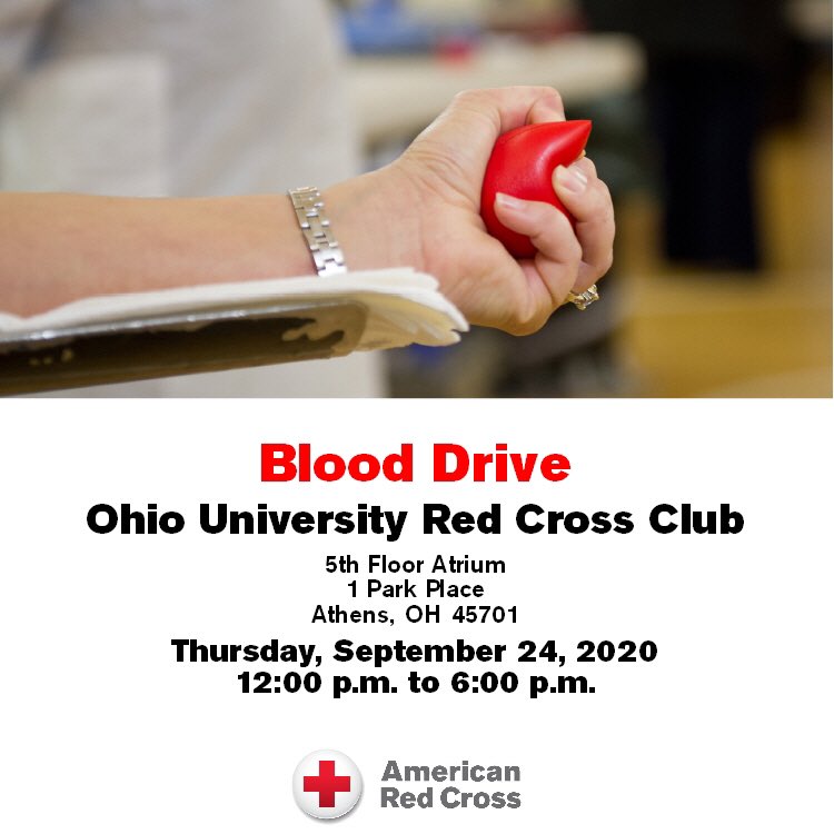 OURedCrossClub's tweet photo. BLOOD DRIVE ALERT! Thursday, September 24, 2020 from 12:00pm-6:00pm. Be sure to fill out your RapidPass on the Blood Donor app! https://t.co/SueWLxtolt