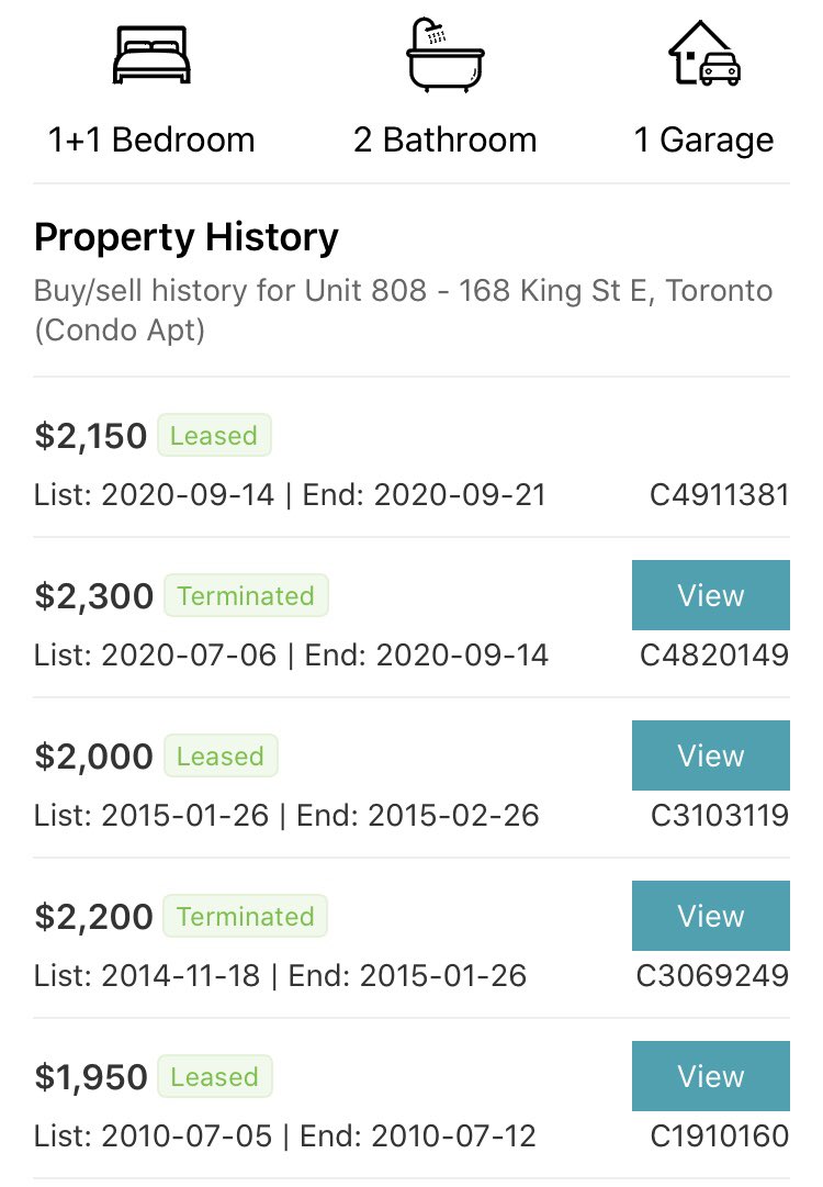 The condo is this example has essentially had neg real rent growth over a 10 yr span.With the recent roll back in rents - think it’s safe to say majority of Toronto condos have now had negative real rent growth over last 5-7 yrs.And this during an epic condo boom #cdnecon