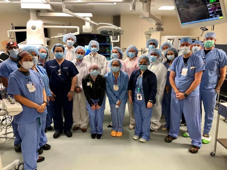 AortaSurg's tweet photo. Today we held a ribbon cutting to officially celebrate the opening of the Hybrid OR suite in our CVOR. We have our amazing CVOR team to celebrate this exciting milestone for our service line! https://t.co/2DXbXGTiWq