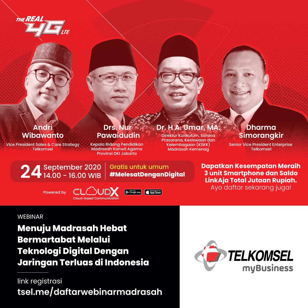 trimonasyl's tweet photo. Ikuti Webinar dengan tema “Menuju Madrasah Hebat Bermartabat Melalui Teknologi Digital Dengan Jaringan Terluas di Indonesia” pada hari Kamis, 24 September 2020. Daftar melalui https://t.co/qrgpdlKzLN untuk terus #MelesatDenganDigital. #WebinarPendidikan #WebinarGratis https://t.co/y3iUq8pWnK