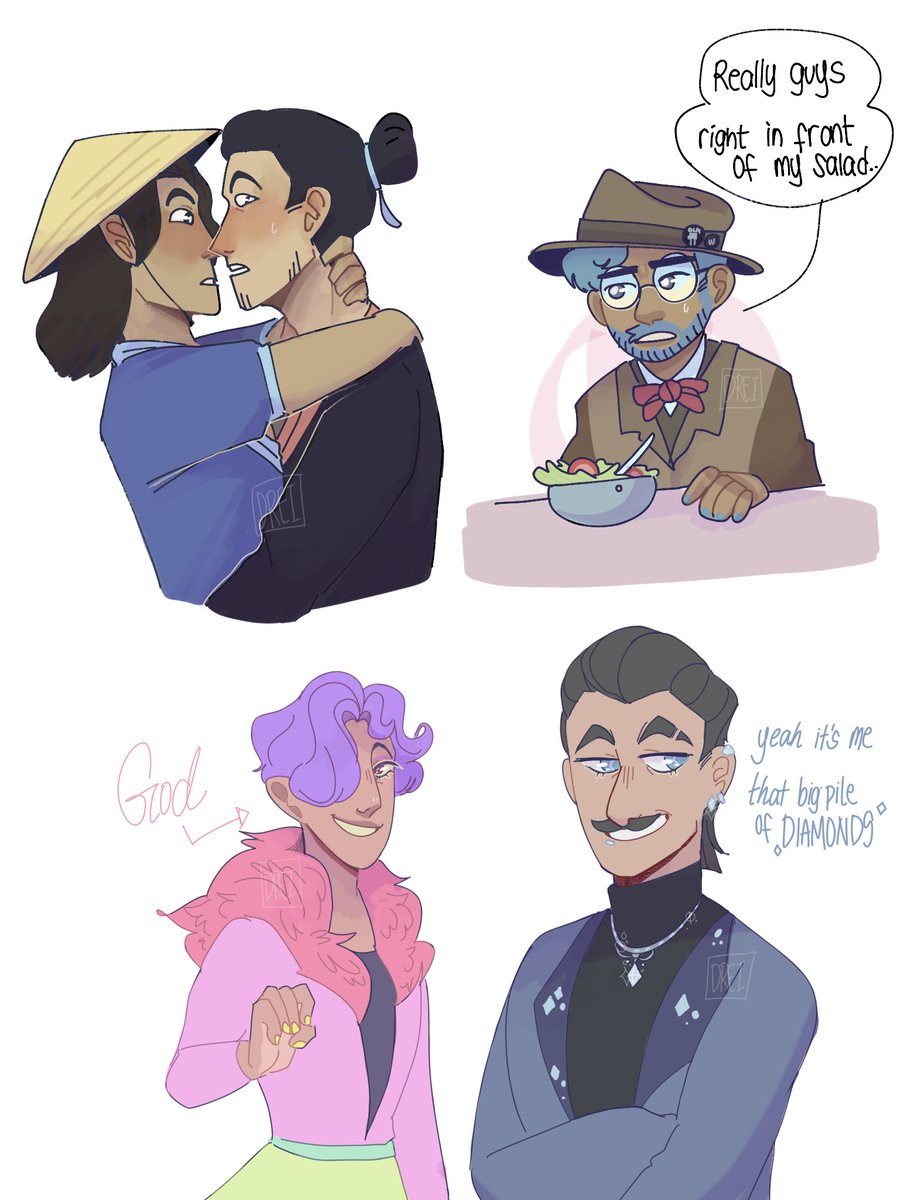 DREI544's tweet image. what if they&apos;re all human 👀
#gijinka #puppethistoryfanart