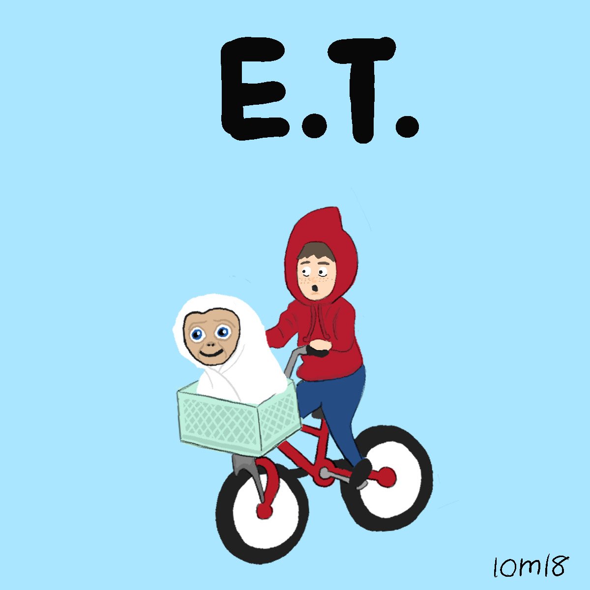 なんともいえないうさぎ E T 空飛ぶ自転車欲しい Movie 映画 Et イラスト スティーブンスピルバーグ T Co Vav5tbiwsp Twitter