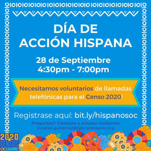 OCCensus2020's tweet photo. Let's TAKE ACTION &amp; get everyone counted in the #2020Census! Join us on OC Hispanic Day of Action by calling low-responding Hispanic households throughout OC. 

Monday, September 28 from 4:30pm - 7:00pm.
 
Register at https://t.co/sOgYCvMBIK.
 
#OCcounts #GetCounted #BeCounted https://t.co/6YmMK8zrbw