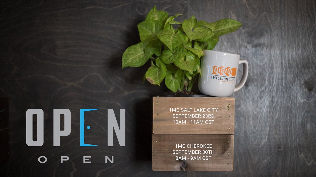 OpenOpenIO's tweet photo. Excited to share our #startup story for the first time at #1MC this week!

We begin this caffeinated odyssey in #Utah with @1MillionCupsSLC, then we head to #Georgia to virtually visit @1MillionCupsCHK next Wednesday.

Wanna “travel” #1MCNation with us?
☕️ https://t.co/bWnrUMM3vp https://t.co/7alVevRz5q