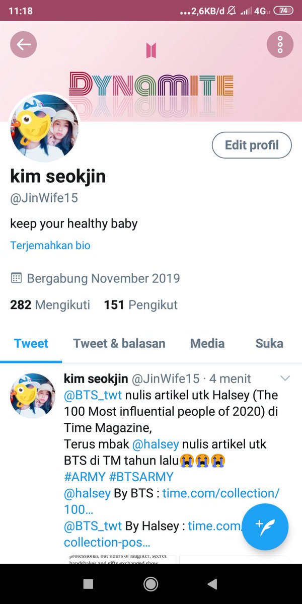 JinWife15's tweet photo. #ARMY
#GILAaaaa . #ARMY bar" Juga😭follow nya. Dari 4 follower jadi segini banyak 😭😍.
Tembus 500 follower .
Aku bagi pulsa 25k buat 7 orang.
Atau
Pulsa 50k buat 4 orang?
🤩🤩makasih banyak #ARMY 😘😘
@BTS_twt https://t.co/sCdgcTF5x4
